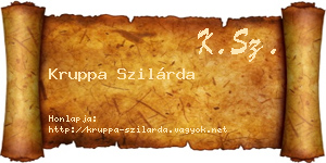 Kruppa Szilárda névjegykártya